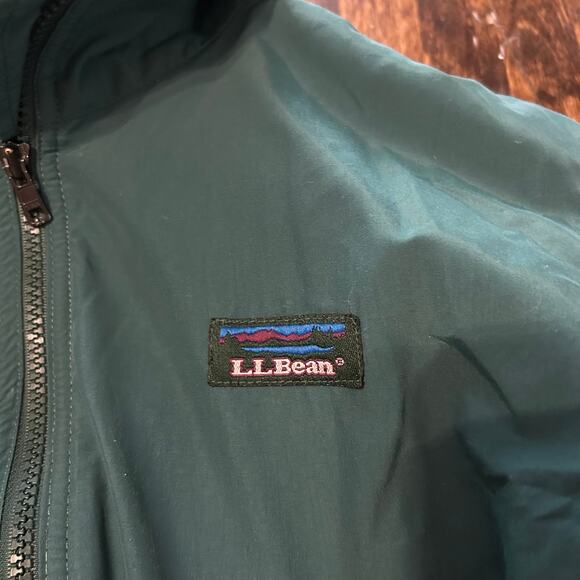 Vintage 90s L.L. Bean Fleece Lined Green Warm Up Jacket Size Small Full Zip - Picture 3 of 4